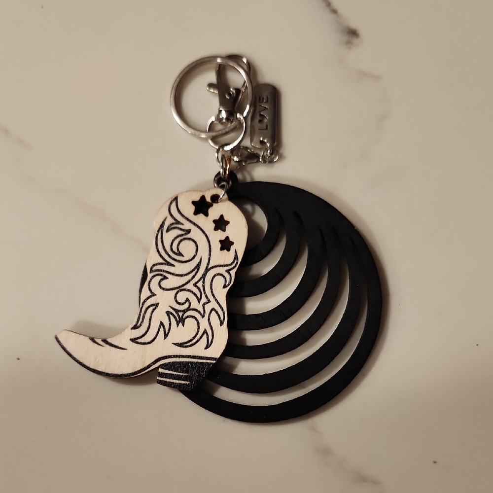 Wood Boot Keychain